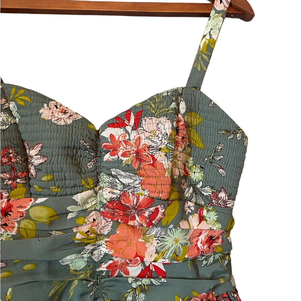 BOG Collective Floral Ruched Ruffled Crop Top - Picture 3 of 10